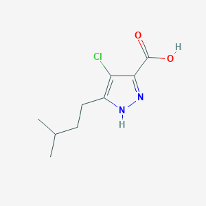 molecular formula C9H13ClN2O2 B2455704 4-chloro-5-(3-methylbutyl)-1H-pyrazole-3-carboxylic acid CAS No. 1489257-81-9