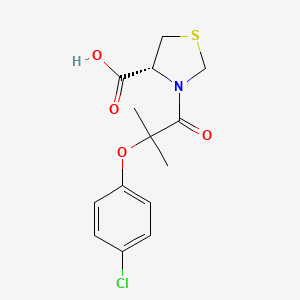 molecular formula C14H16ClNO4S B2455737 (4R)-3-[2-(4-Chlorophenoxy)-2-methylpropanoyl]-1,3-thiazolidine-4-carboxylic acid CAS No. 1307909-30-3