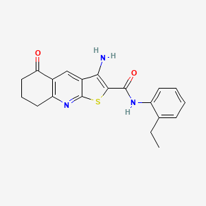 molecular formula C20H19N3O2S B2455754 3-amino-N-(2-ethylphenyl)-5-oxo-5,6,7,8-tetrahydrothieno[2,3-b]quinoline-2-carboxamide 