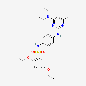 molecular formula C25H33N5O4S B2455768 N-(4-{[4-(diethylamino)-6-methylpyrimidin-2-yl]amino}phenyl)-2,5-diethoxybenzene-1-sulfonamide CAS No. 923244-97-7