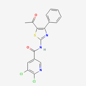 molecular formula C17H11Cl2N3O2S B2455771 N-(5-acetyl-4-phenyl-1,3-thiazol-2-yl)-5,6-dichloropyridine-3-carboxamide CAS No. 1181142-84-6