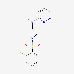 molecular formula C13H13BrN4O2S B2455775 N-[1-(2-bromobenzenesulfonyl)azetidin-3-yl]pyridazin-3-amine CAS No. 2097935-60-7