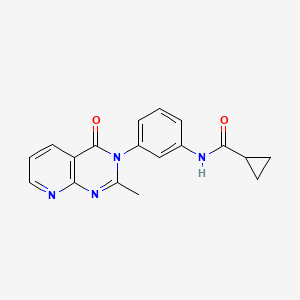 molecular formula C18H16N4O2 B2455784 N-(3-{2-methyl-4-oxo-3H,4H-pyrido[2,3-d]pyrimidin-3-yl}phenyl)cyclopropanecarboxamide CAS No. 921522-48-7