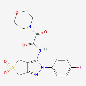 molecular formula C17H17FN4O5S B2455797 N-(2-(4-fluorophenyl)-5,5-dioxido-4,6-dihydro-2H-thieno[3,4-c]pyrazol-3-yl)-2-morpholino-2-oxoacetamide CAS No. 899961-74-1