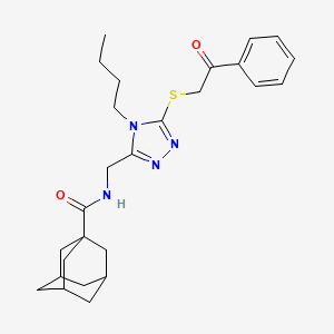 molecular formula C26H34N4O2S B2455856 N-({4-butyl-5-[(2-oxo-2-phenylethyl)sulfanyl]-4H-1,2,4-triazol-3-yl}methyl)adamantane-1-carboxamide CAS No. 476438-87-6