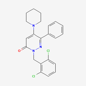 molecular formula C22H21Cl2N3O B2455870 2-(2,6-dichlorobenzyl)-6-phenyl-5-piperidino-3(2H)-pyridazinone CAS No. 478029-32-2