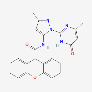 molecular formula C23H19N5O3 B2455871 N-(3-methyl-1-(4-methyl-6-oxo-1,6-dihydropyrimidin-2-yl)-1H-pyrazol-5-yl)-9H-xanthene-9-carboxamide CAS No. 1004384-76-2