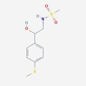 molecular formula C10H15NO3S2 B2455880 N-(2-hydroxy-2-(4-(methylthio)phenyl)ethyl)methanesulfonamide CAS No. 1448076-09-2