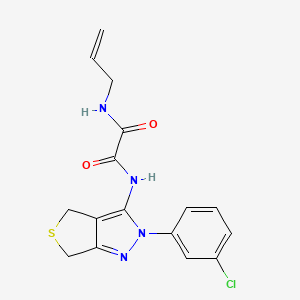 molecular formula C16H15ClN4O2S B2455881 N'-[2-(3-chlorophenyl)-2H,4H,6H-thieno[3,4-c]pyrazol-3-yl]-N-(prop-2-en-1-yl)ethanediamide CAS No. 900010-59-5