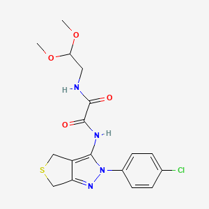molecular formula C17H19ClN4O4S B2455904 N'-[2-(4-chlorophenyl)-2H,4H,6H-thieno[3,4-c]pyrazol-3-yl]-N-(2,2-dimethoxyethyl)ethanediamide CAS No. 899741-92-5