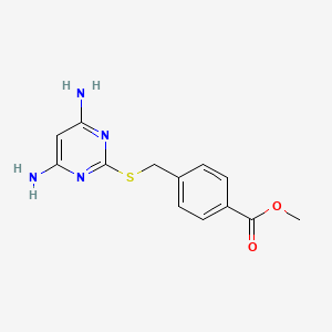 molecular formula C13H14N4O2S B2455927 methyl 4-{[(4,6-diaminopyrimidin-2-yl)sulfanyl]methyl}benzoate CAS No. 637326-85-3