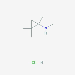 molecular formula C7H16ClN B2455933 N,1,2,2-Tetramethylcyclopropan-1-amine;hydrochloride CAS No. 2580185-15-3