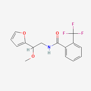 molecular formula C15H14F3NO3 B2455935 N-[2-(furan-2-yl)-2-methoxyethyl]-2-(trifluoromethyl)benzamide CAS No. 1798486-67-5