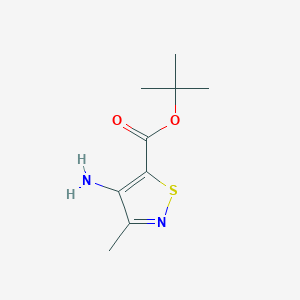molecular formula C9H14N2O2S B2455958 Tert-butyl 4-amino-3-methyl-1,2-thiazole-5-carboxylate CAS No. 2248414-92-6