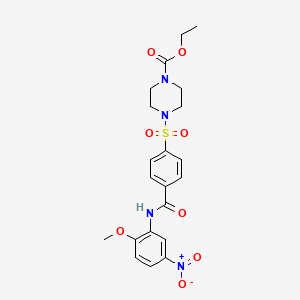 molecular formula C21H24N4O8S B2455971 ethyl 4-{4-[(2-methoxy-5-nitrophenyl)carbamoyl]benzenesulfonyl}piperazine-1-carboxylate CAS No. 399001-32-2