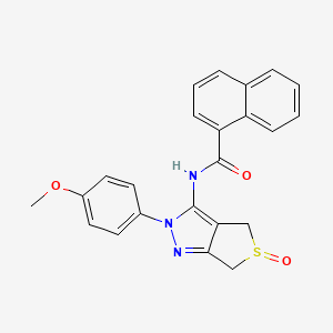 molecular formula C23H19N3O3S B2455972 N-(2-(4-methoxyphenyl)-5-oxido-4,6-dihydro-2H-thieno[3,4-c]pyrazol-3-yl)-1-naphthamide CAS No. 1020246-21-2