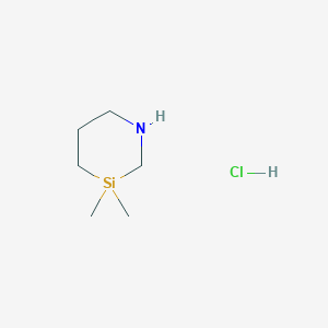 molecular formula C6H16ClNSi B2455985 3,3-Dimethyl-1,3-azasilinane hydrochloride CAS No. 894427-52-2
