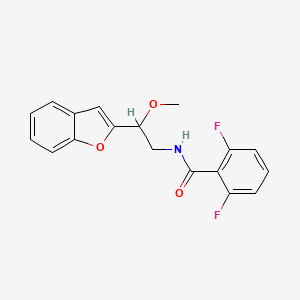 molecular formula C18H15F2NO3 B2456018 N-[2-(1-benzofuran-2-yl)-2-methoxyethyl]-2,6-difluorobenzamide CAS No. 2034608-57-4