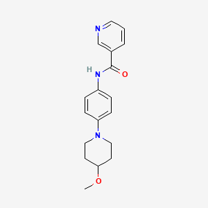 molecular formula C18H21N3O2 B2456048 N-(4-(4-methoxypiperidin-1-yl)phenyl)nicotinamide CAS No. 1448132-49-7