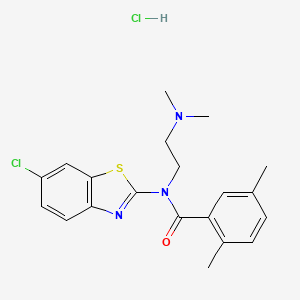 molecular formula C20H23Cl2N3OS B2456064 N-(6-chlorobenzo[d]thiazol-2-yl)-N-(2-(dimethylamino)ethyl)-2,5-dimethylbenzamide hydrochloride CAS No. 1216972-50-7