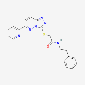 molecular formula C20H18N6OS B2456086 N-phenethyl-2-((6-(pyridin-2-yl)-[1,2,4]triazolo[4,3-b]pyridazin-3-yl)thio)acetamide CAS No. 894054-90-1