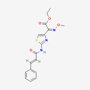 molecular formula C17H17N3O4S B2456094 ethyl (2Z)-2-(methoxyimino)-2-{2-[(2E)-3-phenylprop-2-enamido]-1,3-thiazol-4-yl}acetate CAS No. 1024734-17-5