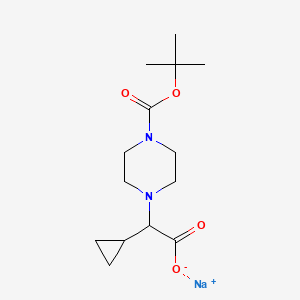 molecular formula C14H23N2NaO4 B2456095 Sodium 2-[4-(tert-butoxycarbonyl)piperazin-1-yl]-2-cyclopropylacetate CAS No. 2197052-53-0