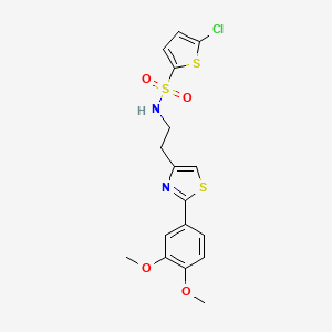 molecular formula C17H17ClN2O4S3 B2456101 5-chloro-N-(2-(2-(3,4-dimethoxyphenyl)thiazol-4-yl)ethyl)thiophene-2-sulfonamide CAS No. 863512-38-3