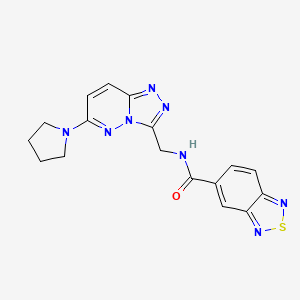 molecular formula C17H16N8OS B2456102 N-((6-(pyrrolidin-1-yl)-[1,2,4]triazolo[4,3-b]pyridazin-3-yl)methyl)benzo[c][1,2,5]thiadiazole-5-carboxamide CAS No. 2034324-11-1