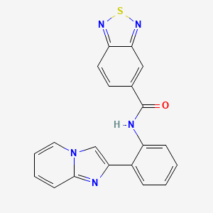 molecular formula C20H13N5OS B2456104 N-(2-(imidazo[1,2-a]pyridin-2-yl)phenyl)benzo[c][1,2,5]thiadiazole-5-carboxamide CAS No. 2034616-57-2