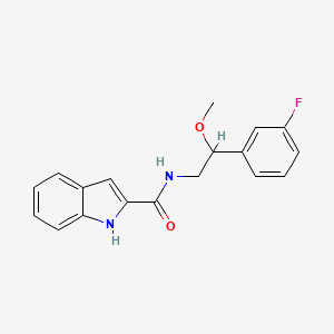 molecular formula C18H17FN2O2 B2456127 N-[2-(3-Fluorophenyl)-2-methoxyethyl]-1H-indole-2-carboxamide CAS No. 1797891-47-4