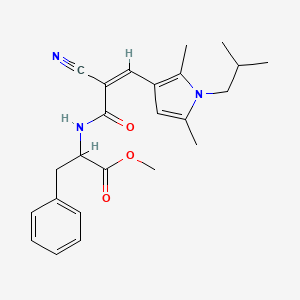 molecular formula C24H29N3O3 B2456128 Methyl 2-[[(Z)-2-cyano-3-[2,5-dimethyl-1-(2-methylpropyl)pyrrol-3-yl]prop-2-enoyl]amino]-3-phenylpropanoate CAS No. 1105038-64-9