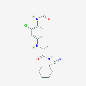 B2456140 2-[(3-chloro-4-acetamidophenyl)amino]-N-(1-cyanocyclohexyl)propanamide CAS No. 1252035-94-1