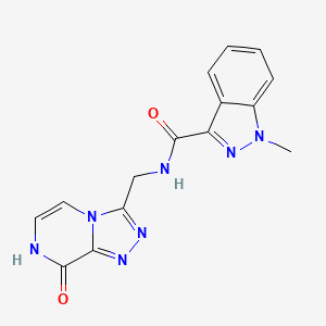 molecular formula C15H13N7O2 B2456156 N-((8-hydroxy-[1,2,4]triazolo[4,3-a]pyrazin-3-yl)methyl)-1-methyl-1H-indazole-3-carboxamide CAS No. 2034414-40-7