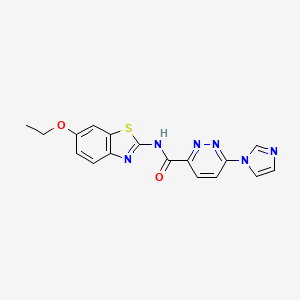 molecular formula C17H14N6O2S B2456222 N-(6-ethoxy-1,3-benzothiazol-2-yl)-6-(1H-imidazol-1-yl)pyridazine-3-carboxamide CAS No. 1396852-79-1