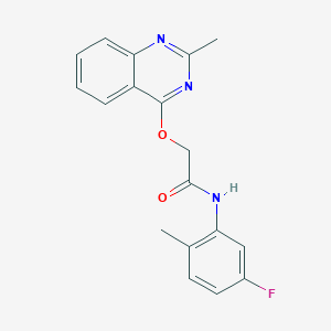 molecular formula C18H16FN3O2 B2456236 N-(5-fluoro-2-methylphenyl)-2-[(2-methylquinazolin-4-yl)oxy]acetamide CAS No. 1004177-25-6