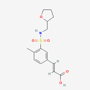 B2456239 (2E)-3-{4-methyl-3-[(tetrahydrofuran-2-ylmethyl)sulfamoyl]phenyl}prop-2-enoic acid CAS No. 327093-79-8