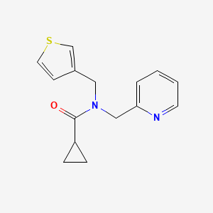 molecular formula C15H16N2OS B2456267 N-(pyridin-2-ylmethyl)-N-(thiophen-3-ylmethyl)cyclopropanecarboxamide CAS No. 1234908-47-4