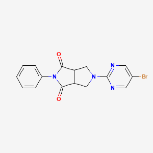 molecular formula C16H13BrN4O2 B2456286 5-(5-Bromopyrimidin-2-yl)-2-phenyl-octahydropyrrolo[3,4-c]pyrrole-1,3-dione CAS No. 2415517-80-3