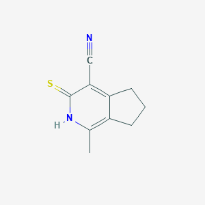 molecular formula C10H10N2S B2456310 1-Methyl-3-thioxo-3,5,6,7-tetrahydro-2H-cyclopenta[c]pyridine-4-carbonitrile CAS No. 95546-95-5