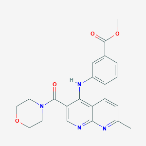 molecular formula C22H22N4O4 B2456318 Methyl 3-{[7-methyl-3-(morpholine-4-carbonyl)-1,8-naphthyridin-4-yl]amino}benzoate CAS No. 1251633-29-0