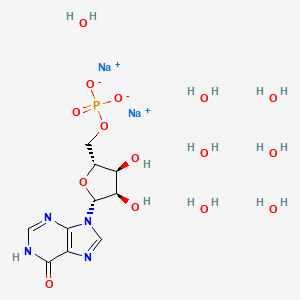 molecular formula C10H25N4Na2O15P B2456346 disodium;[(2R,3S,4R,5R)-3,4-dihydroxy-5-(6-oxo-1H-purin-9-yl)oxolan-2-yl]methyl phosphate;heptahydrate CAS No. 849725-39-9