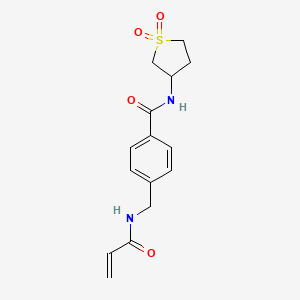 molecular formula C15H18N2O4S B2456361 N-(1,1-Dioxothiolan-3-yl)-4-[(prop-2-enoylamino)methyl]benzamide CAS No. 2361750-98-1
