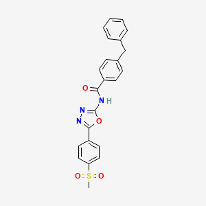 4-benzyl-N-(5-(4-(methylsulfonyl)phenyl)-1,3,4-oxadiazol-2-yl)benzamide