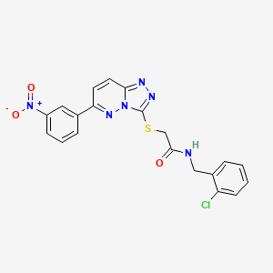 molecular formula C20H15ClN6O3S B2456433 N-(2-chlorobenzyl)-2-((6-(3-nitrophenyl)-[1,2,4]triazolo[4,3-b]pyridazin-3-yl)thio)acetamide CAS No. 891122-27-3