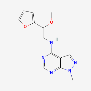 molecular formula C13H15N5O2 B2456449 N-[2-(furan-2-yl)-2-methoxyethyl]-1-methyl-1H-pyrazolo[3,4-d]pyrimidin-4-amine CAS No. 2380190-96-3