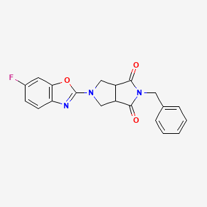 molecular formula C20H16FN3O3 B2456454 2-Benzyl-5-(6-fluoro-1,3-benzoxazol-2-yl)-octahydropyrrolo[3,4-c]pyrrole-1,3-dione CAS No. 2415631-02-4