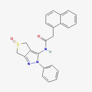 molecular formula C23H19N3O2S B2456486 2-(naphthalen-1-yl)-N-{5-oxo-2-phenyl-2H,4H,6H-5lambda4-thieno[3,4-c]pyrazol-3-yl}acetamide CAS No. 1007195-31-4