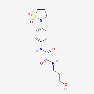 molecular formula C14H19N3O5S B2456497 N1-(4-(1,1-dioxidoisothiazolidin-2-yl)phenyl)-N2-(3-hydroxypropyl)oxalamide CAS No. 1105245-78-0