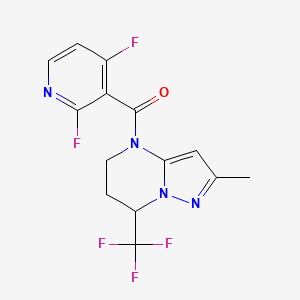 B2456551 2,4-difluoro-3-[2-methyl-7-(trifluoromethyl)-4H,5H,6H,7H-pyrazolo[1,5-a]pyrimidine-4-carbonyl]pyridine CAS No. 2094596-78-6